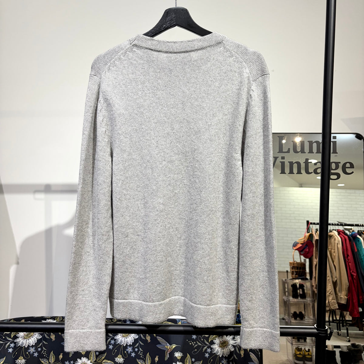 Christian Dior クリスチャンディオール カシミヤ100％ ニット セーター グレー S イタリア製 レディース TT039
