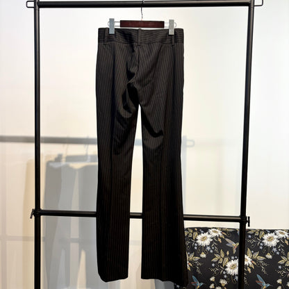 GUCCI グッチ ストライプ ウールパンツ スラックス ブラック 38 イタリア製 レディース TT034