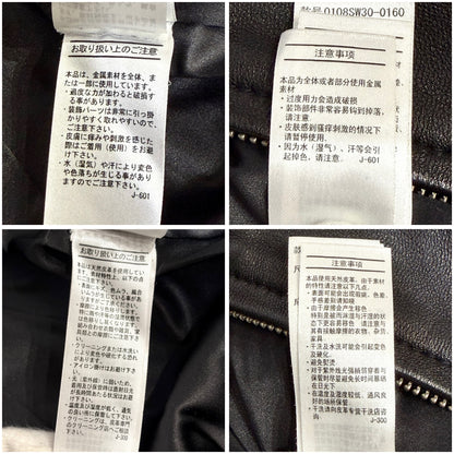 MOUSSY マウジー ゴートレザー フリンジ ジャケット ブラック レディース サイズ2 タグ付き未使用品 TT103