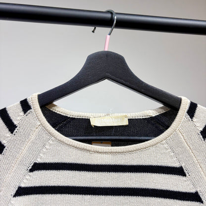 S Max Mara ボーダー ニット プルオーバー アイボリー×ブラック S レディース TT089