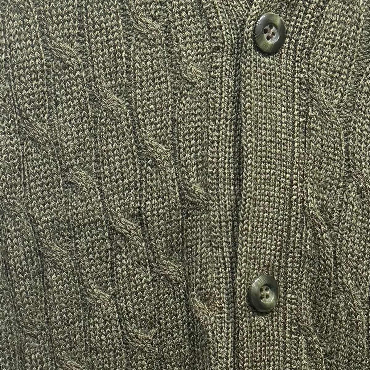 Christian Dior MONSIEUR クリスチャンディオール ムッシュ ニットベスト ケーブル編み カーキ系 L メンズ トップス TT053