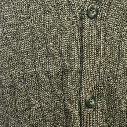 Christian Dior MONSIEUR クリスチャンディオール ムッシュ ニットベスト ケーブル編み カーキ系 L メンズ トップス TT053
