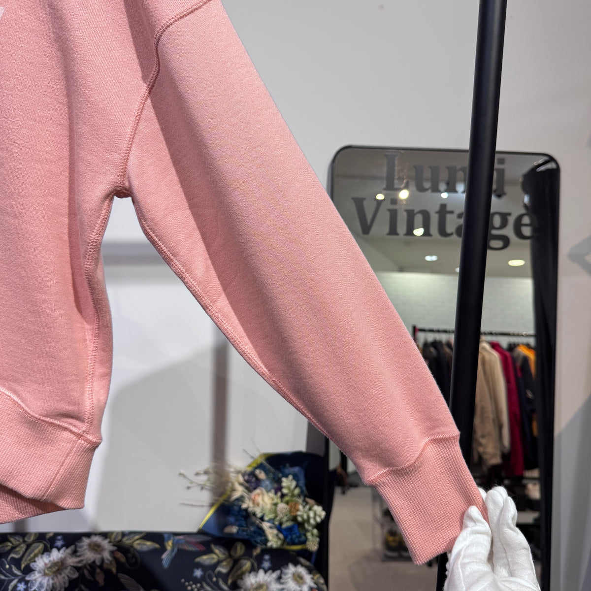 新品・タグ付き【定価16,500円】DRESSTERIOR ドレステリア BERMONDSEY LONDON プリント スウェット コットン100 ピンク レディース トップス サイズ34 XS TT049