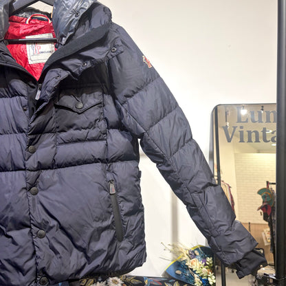 MONCLER GRENOBLE ダウンジャケット フード付き ダークネイビー サイズ0 メンズ TT092