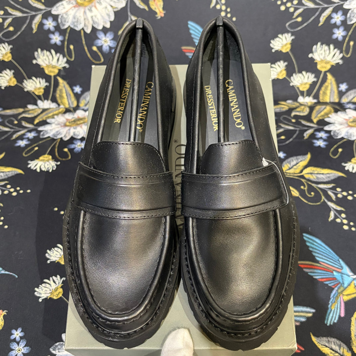 CAMINANDO for DRESSTERIOR レザー ローファー ブラック 厚底ラグソール サイズ7  TT090