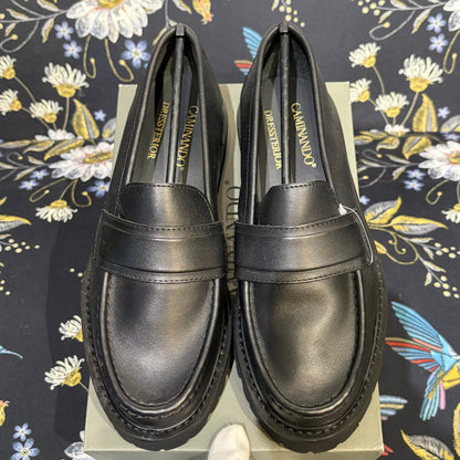 CAMINANDO for DRESSTERIOR レザー ローファー ブラック 厚底ラグソール サイズ7  TT090