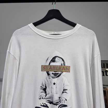 STARLEAN TOKYO スターリアン トーキョー 長袖Tシャツ ロンT ホワイト ベビーグラフィック XL メンズ トップス TT055