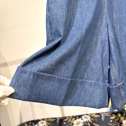 VALENTINO ヴァレンティノ デニム ショートパンツ リボンベルト 36 イタリア製 レディース TT036