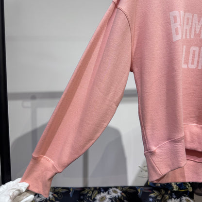 新品・タグ付き【定価16,500円】DRESSTERIOR ドレステリア BERMONDSEY LONDON プリント スウェット コットン100 ピンク レディース トップス サイズ34 XS TT049