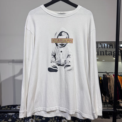 STARLEAN TOKYO スターリアン トーキョー 長袖Tシャツ ロンT ホワイト ベビーグラフィック XL メンズ トップス TT055