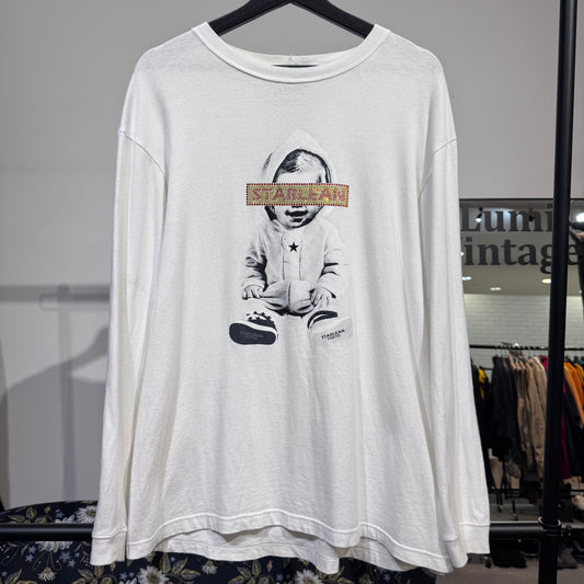 STARLEAN TOKYO スターリアン トーキョー 長袖Tシャツ ロンT ホワイト ベビーグラフィック XL メンズ トップス TT055