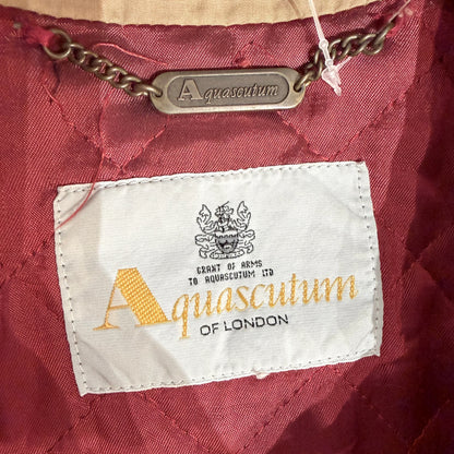 Aquascutum アクアスキュータム GORE-TEX ロングコート ベージュ コーデュロイ襟 サイズL メンズ TT101