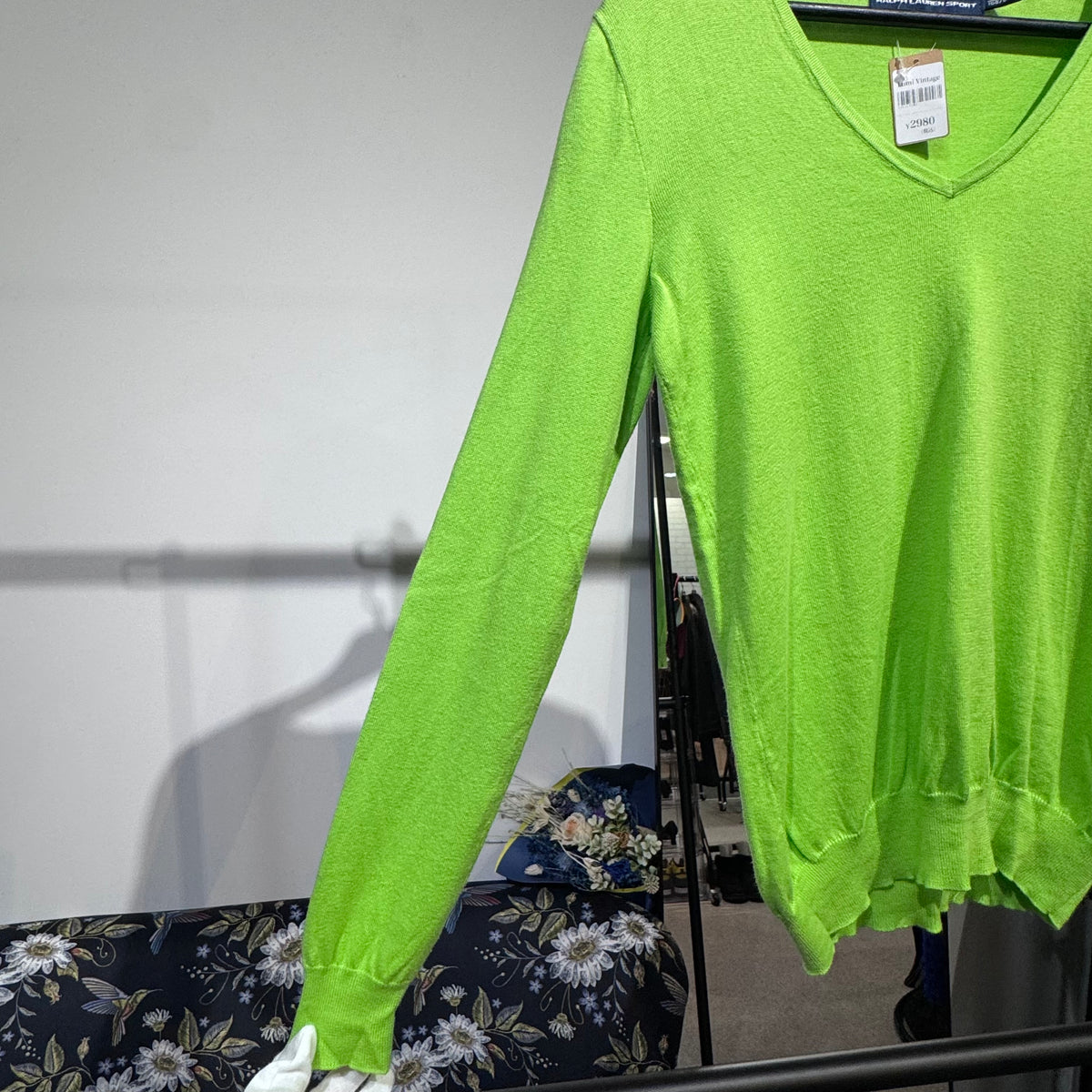 RALPH LAUREN SPORT ラルフローレンスポーツ Vネック ニット セーター グリーン S ポニー刺繍 TT057