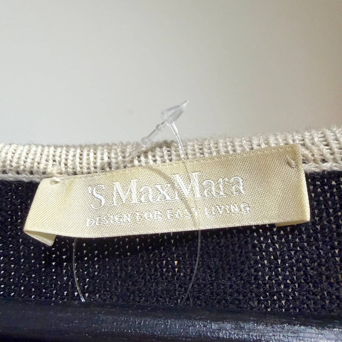 S Max Mara ボーダー ニット プルオーバー アイボリー×ブラック S レディース TT089