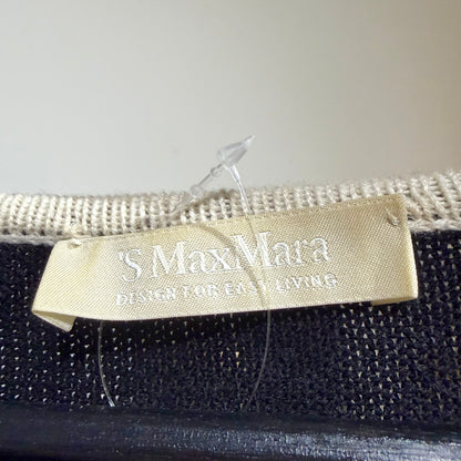 S Max Mara ボーダー ニット プルオーバー アイボリー×ブラック S レディース TT089