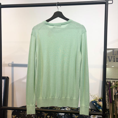 【未使用品】MAISON KITSUNÉ メゾンキツネ フォックス刺繍 ニット セーター ミストグリーン S メンズ TT031