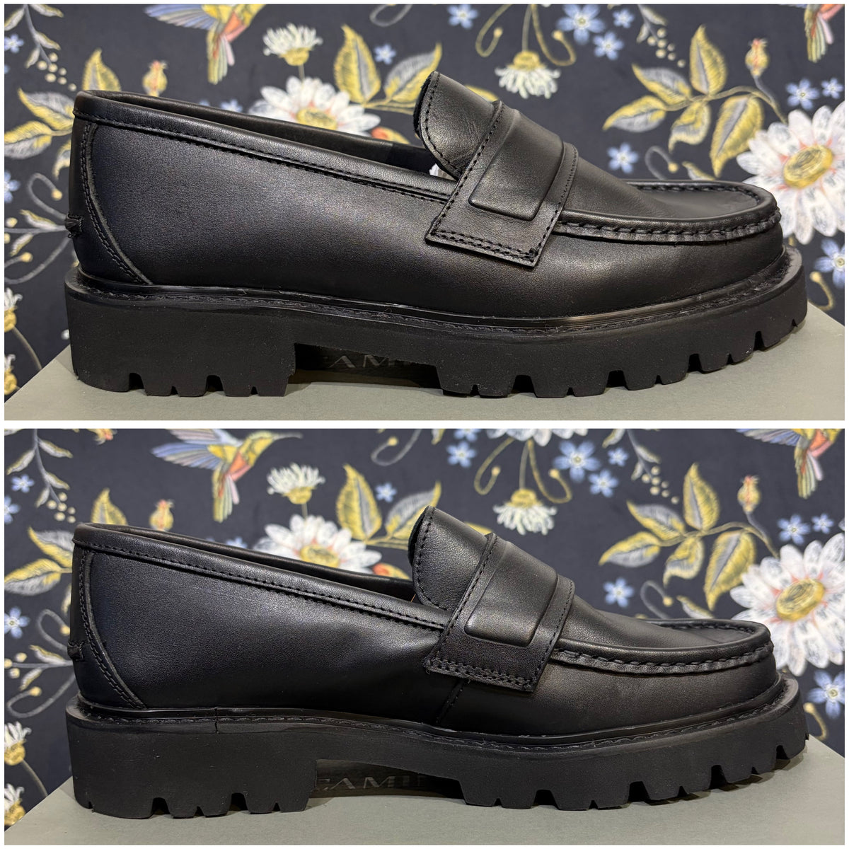 CAMINANDO for DRESSTERIOR レザー ローファー ブラック 厚底ラグソール サイズ7  TT090