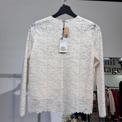 新品 タグ付き【定価23,100円】DRESSTERIOR ドレステリア レースブラウス 長袖 ホワイト 34 日本製 TT017