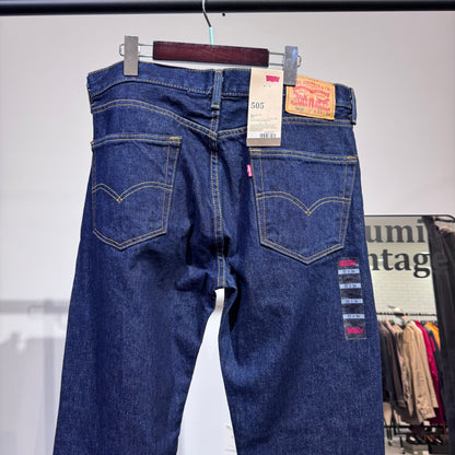 Levi’s 505 Regular Fit ストレートデニムパンツ インディゴ W33 L34 未使用品 TT063