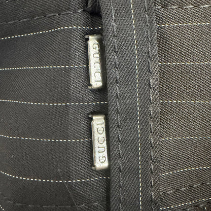 GUCCI グッチ ストライプ ウールパンツ スラックス ブラック 38 イタリア製 レディース TT034