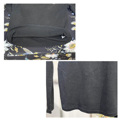 BURBERRY BLUE LABEL バーバリーブルーレーベル 長袖カットソー ブラック ノバチェック ホース刺繍 サイズ38 M レディース TT056