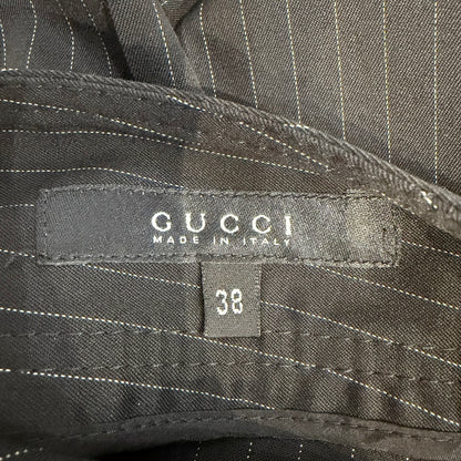 GUCCI グッチ ストライプ ウールパンツ スラックス ブラック 38 イタリア製 レディース TT034