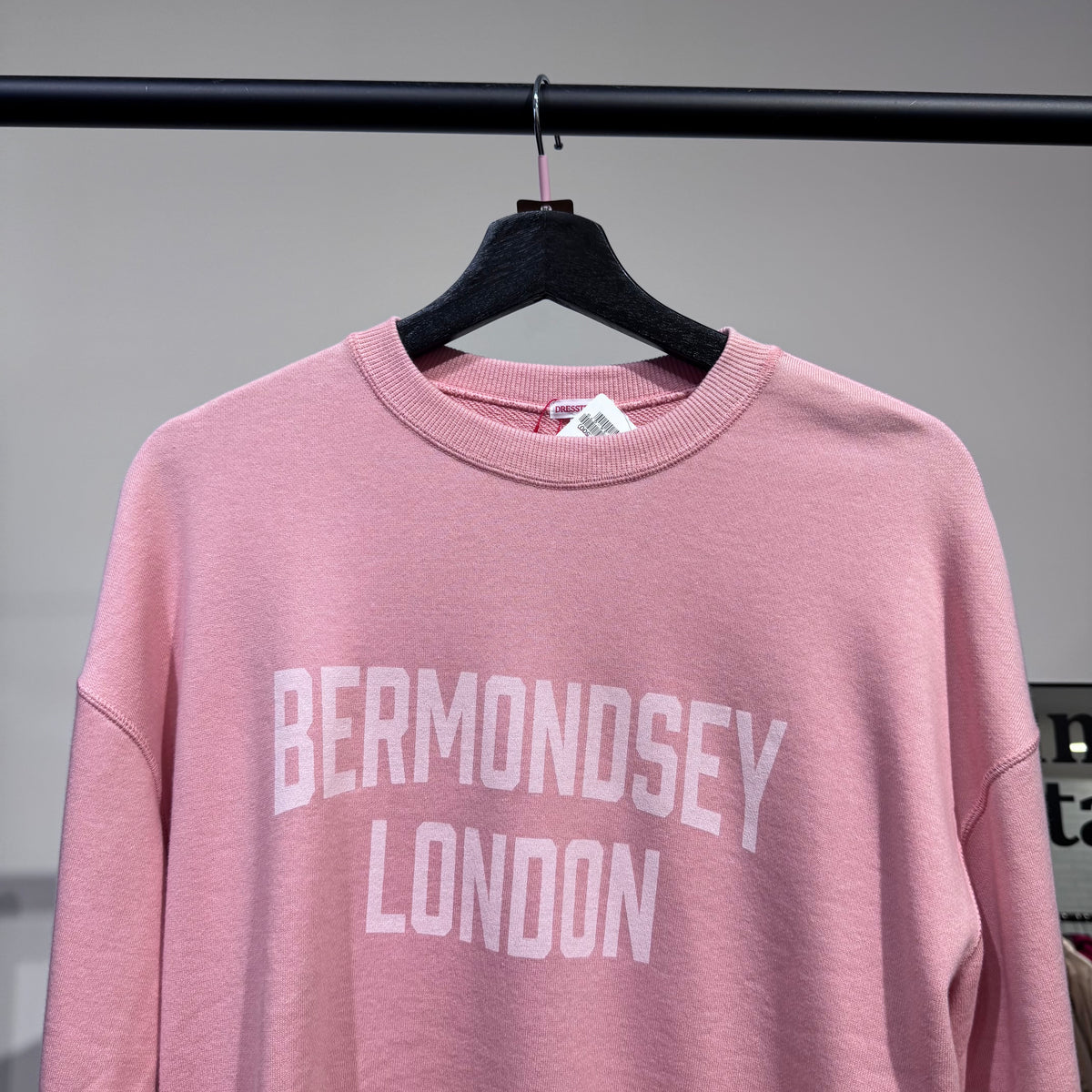 新品・タグ付き【定価16,500円】DRESSTERIOR ドレステリア BERMONDSEY LONDON プリント スウェット コットン100 ピンク レディース トップス サイズ34 XS TT049