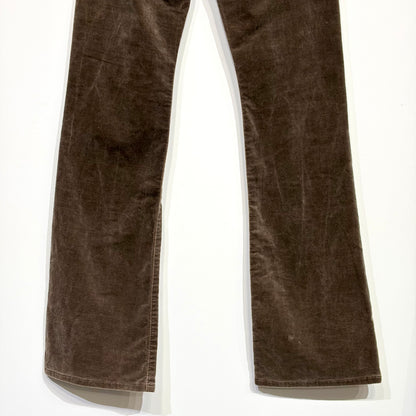 BURBERRY BLUE LABEL コーデュロイ フレアパンツ ブラウン サイズ34 レディース TT108