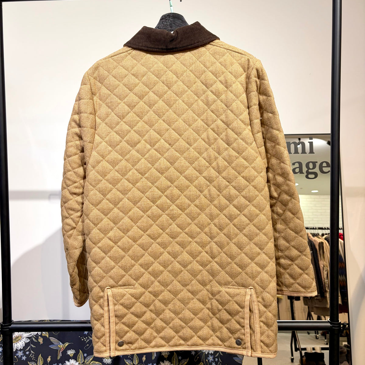 MACKINTOSH キルティングコート ウール ベージュ ブラウン襟 サイズ36 スコットランド製 メンズ TT073