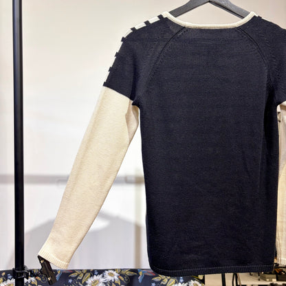 S Max Mara ボーダー ニット プルオーバー アイボリー×ブラック S レディース TT089