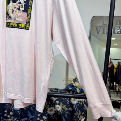 Supreme シュプリーム 長袖Tシャツ ロンT ピンク系 フロントグラフィック L メンズ トップス TT054