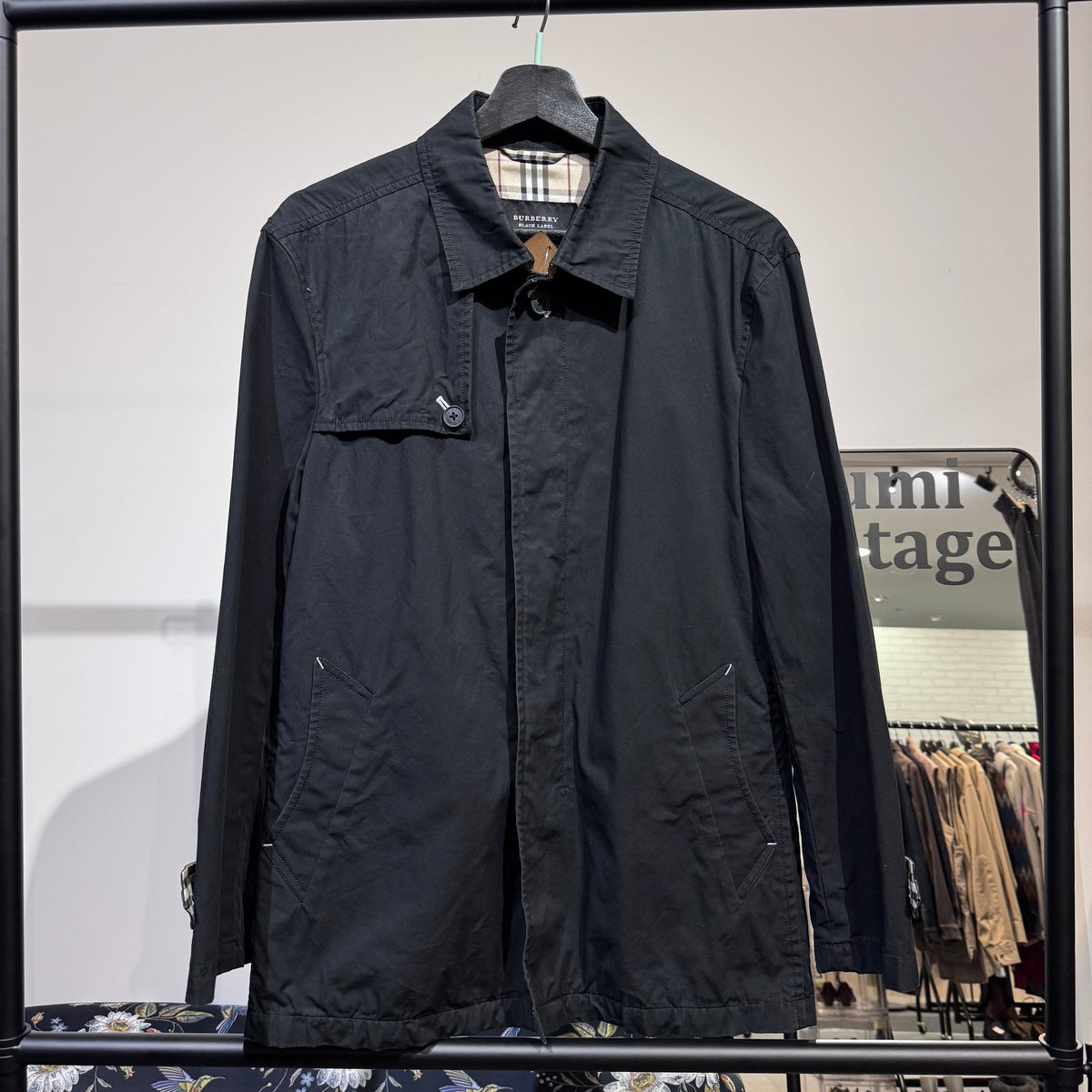 BURBERRY BLACK LABEL ステンカラーコート ブラック ノバチェック M TT065