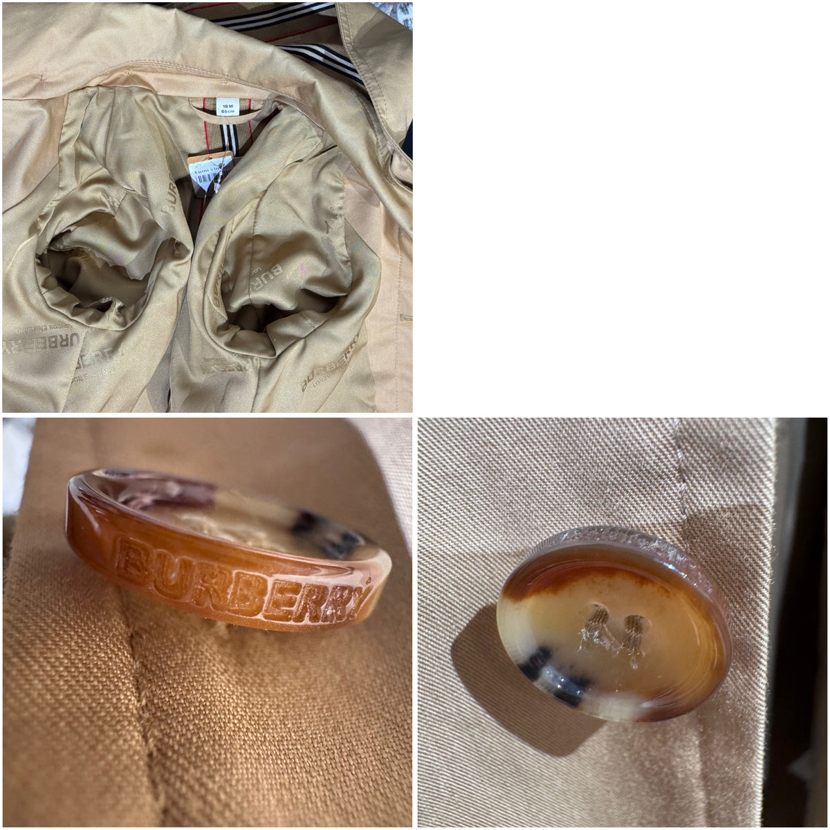 BURBERRY バーバリー キッズ フード付きコート ベージュ ノバチェック コットン 18M 86cm TT068