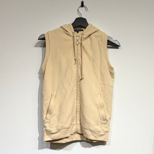 RALPH LAUREN GOLF ポニー刺繍 ノースリーブ ジップパーカー ベージュ M レディース TT107