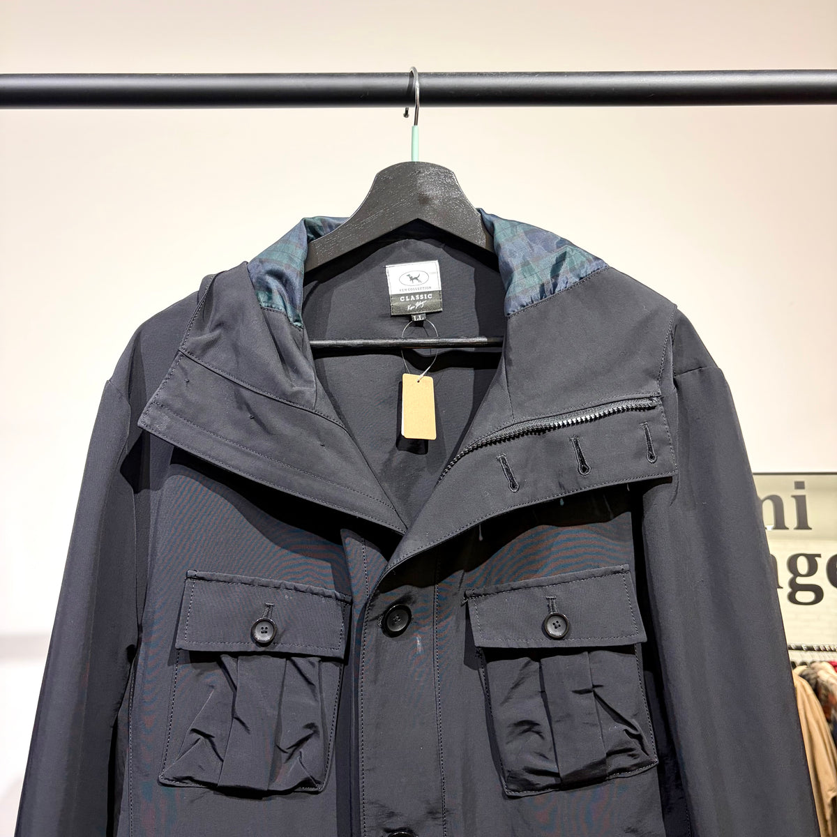 KEN COLLECTION CLASSIC フーデッド フィールドジャケット ブラック LL 日本製 メンズ  TT080
