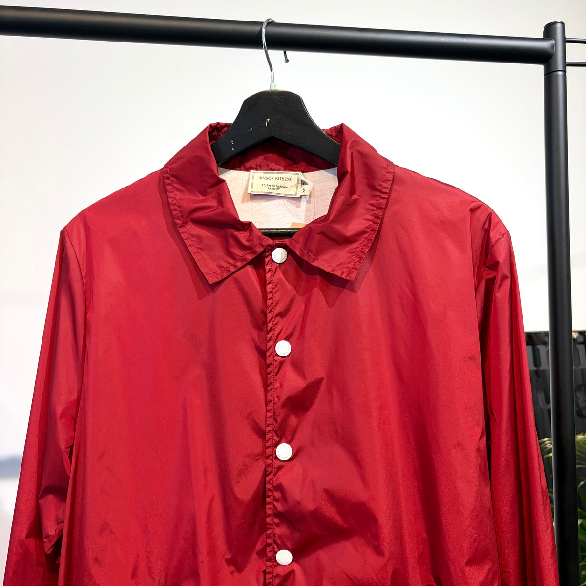 MAISON KITSUNÉ メゾンキツネ ナイロン コーチジャケット レッド XS メンズ TT030
