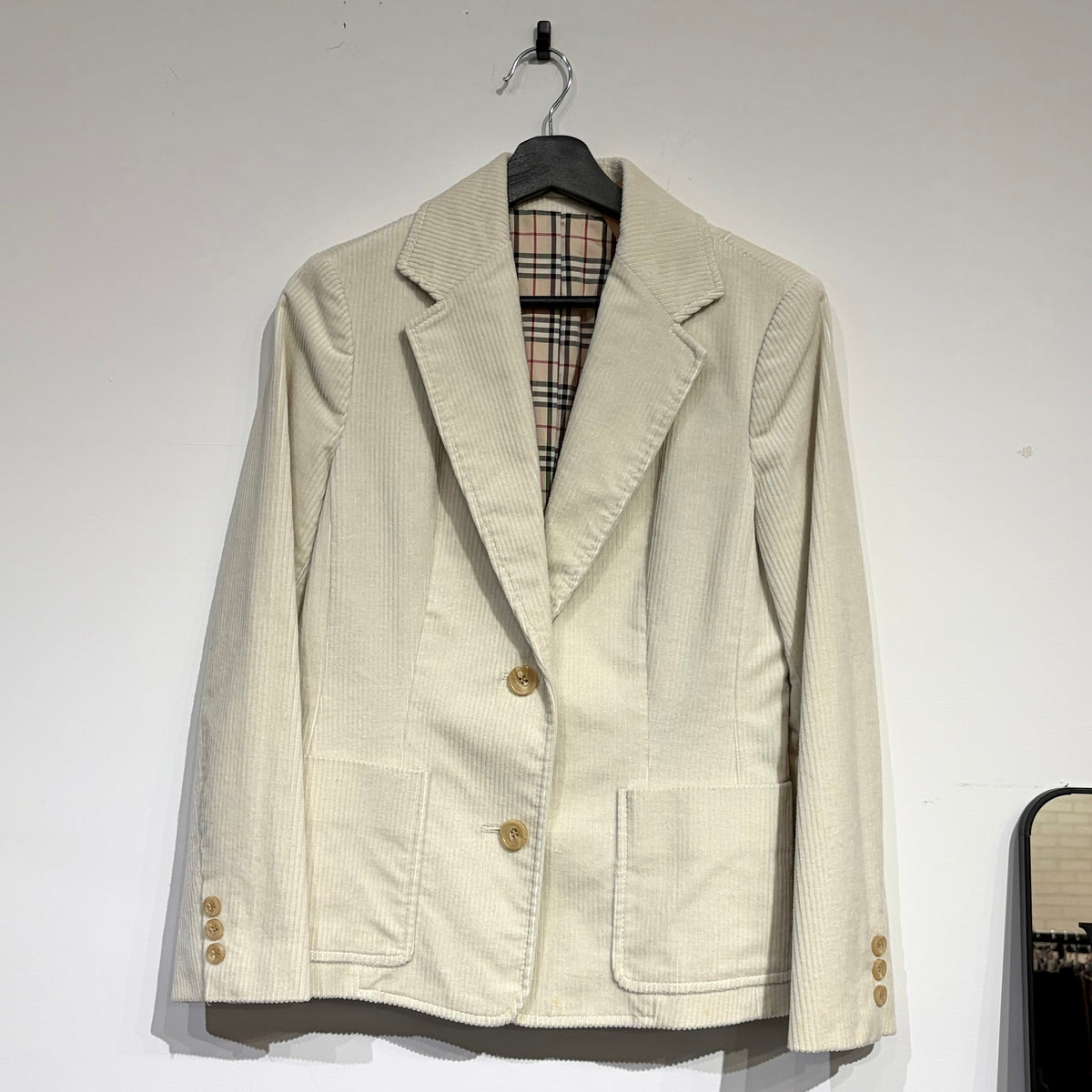 BURBERRY LONDON コーデュロイ テーラードジャケット アイボリー サイズ40 レディース TT105