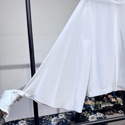 新品 タグ付き【定価20,900円】UNTITLED アンタイトル フレアスリーブ ブラウス 長袖 ホワイト レディース トップス 2 M 日本製 TT019