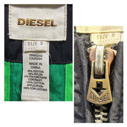 DIESEL ジップアップ ボンバージャケット ブラック グリーン裏地 SK-Y78 メンズ  TT077