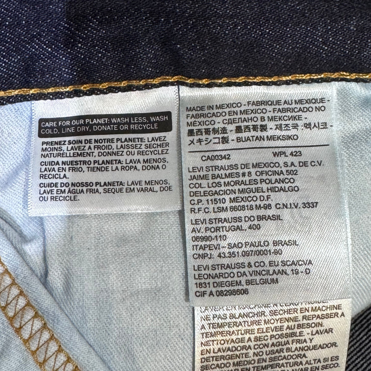 Levi’s 505 Regular Fit ストレートデニムパンツ インディゴ W33 L34 未使用品 TT063
