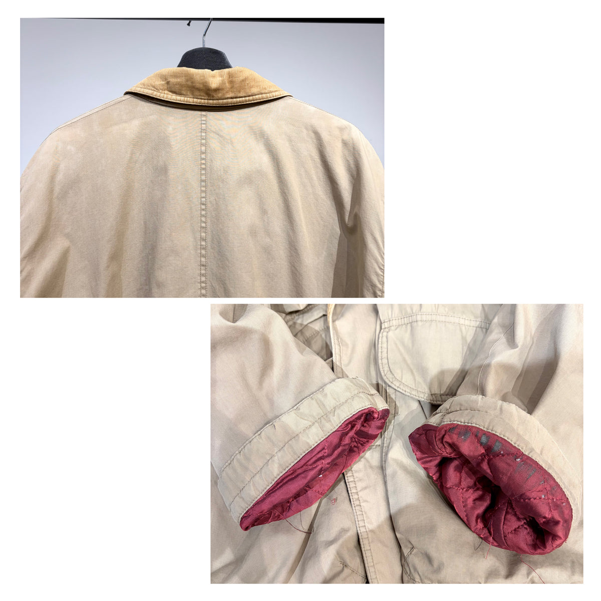 Aquascutum アクアスキュータム GORE-TEX ロングコート ベージュ コーデュロイ襟 サイズL メンズ TT101