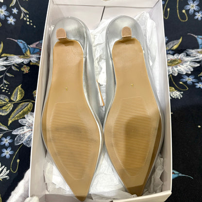 【新品】OPAQUE.CLIP ポインテッドトゥ パンプス シルバー L 5cmヒール TT014