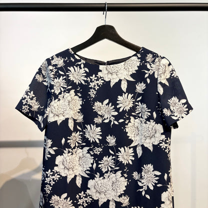 未使用品【定価5.6万】MACKINTOSH LONDON フラワープリント ワンピース ネイビー 38 日本製 レディース TT037