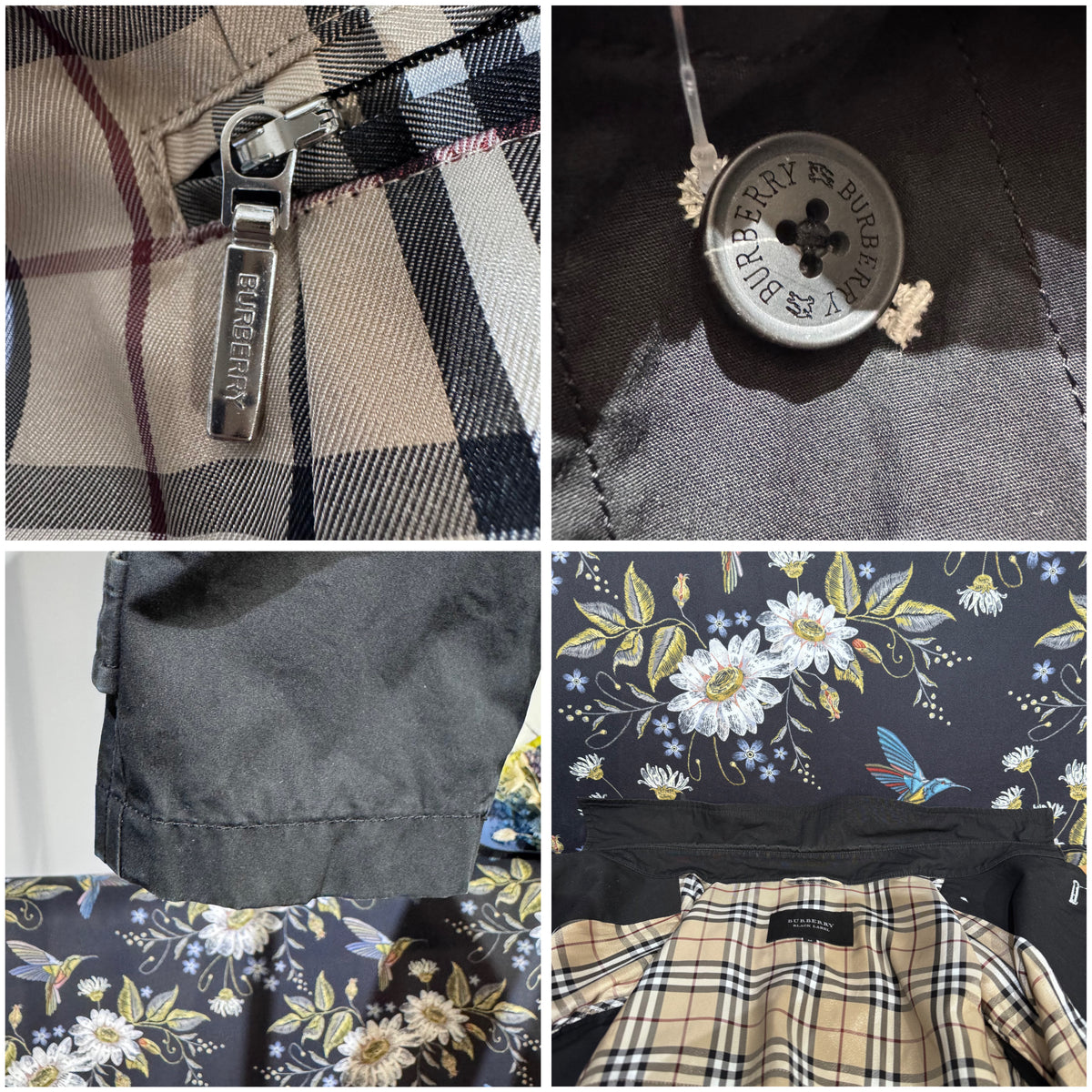 BURBERRY BLACK LABEL ステンカラーコート ブラック ノバチェック M TT065