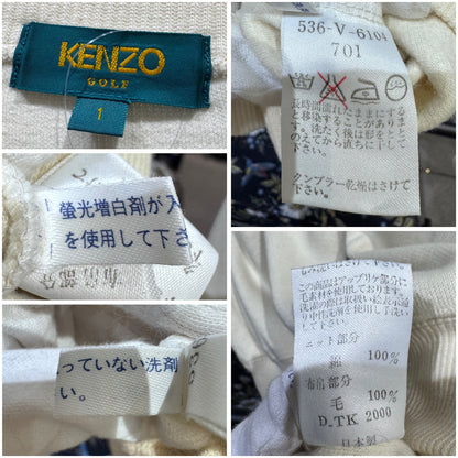 KENZO GOLF ケンゾーゴルフ ロゴデザイン メンズ スウェット ニット 長袖 アイボリー系 サイズ1 S TT051