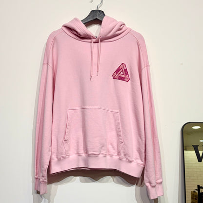 PALACE GUCCI プルオーバーパーカー トライアングルロゴ刺繍 ピンク L メンズ TT111