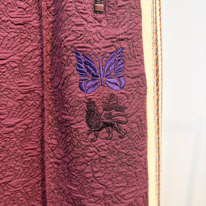 Needles × Sasquatchfabrix. トラックパンツ ボルドー S 蝶刺繍 メンズ 日本製 TT029