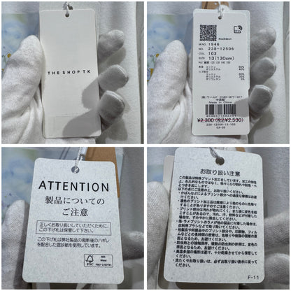 THE SHOP TK キッズ 長袖プリントTシャツ ホワイト 130cm 新品タグ付き TT060