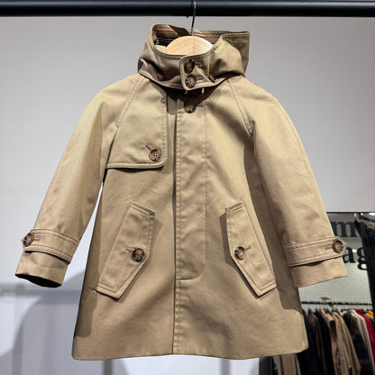 BURBERRY バーバリー キッズ フード付きコート ベージュ ノバチェック コットン 18M 86cm TT068