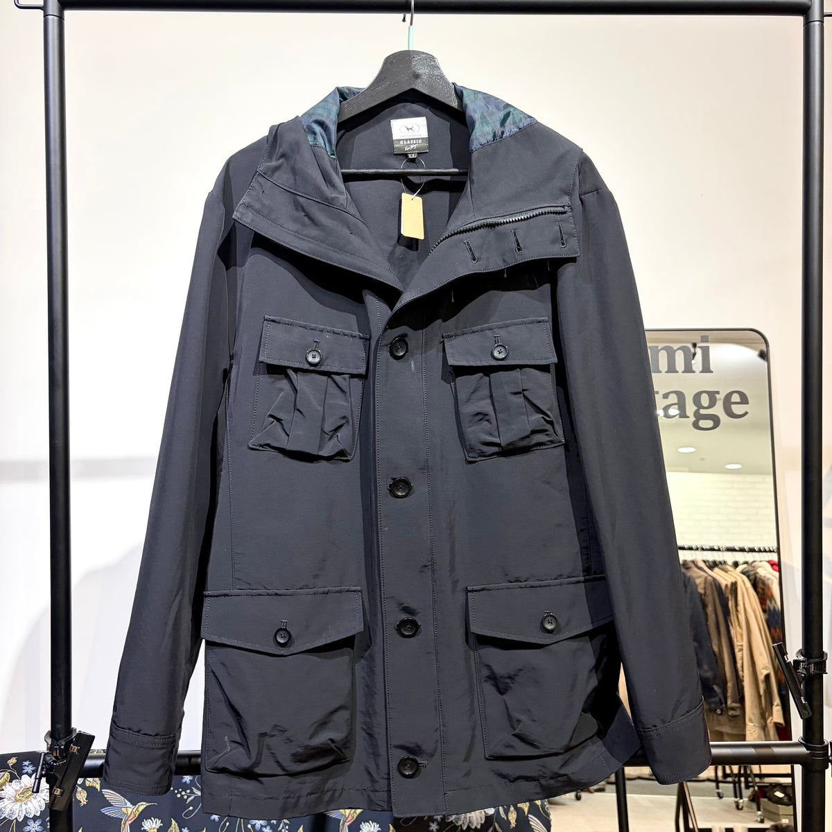 KEN COLLECTION CLASSIC フーデッド フィールドジャケット ブラック LL 日本製 メンズ  TT080